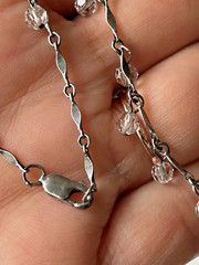 LOVELY Sterling Silver Faceted Sapphire Crystal Briolette Necklace
