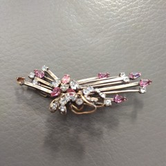 Phyllis 1940s 1950s 12K GF Rhinestone Flower Bouquet Brooch Pendant Convertible