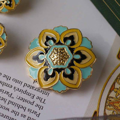 Vintage Enamel Flower Brooch Earring Pearl Women Clothing Party Accessories Gift
