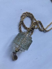 Art Deco Glass vintage Pendant Lucky Charm Talisman Gorgeous Ooak Beauty