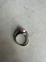 Vintage Genuine Natural Pearl Sterling Silver Hand Crafted Dome Ring SZ 6.5 YT8
