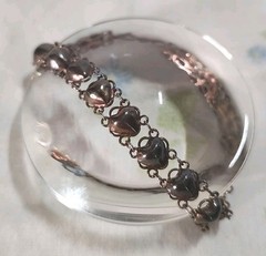 Vintage 7″ Sterling Silver HEART Bracelet Heart Chain Link Tennis Bracelet 925