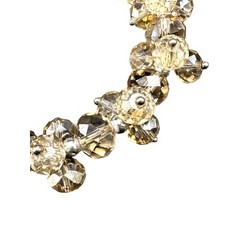 CHUNKY CRYSTAL BRACELET Champagne Crystals Silver Beads – 6 3/4″ Stretch