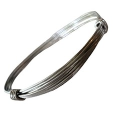 Carl Art Sterling Silver Adjustable Sliding Wire Bracelet Modernist Vintage