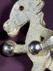 Vintage Political Pin Set Bipartisan Elephant Donkey Brooch Gold Tone Rhinestone