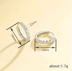 16mm Elegant Solid💥.925 Sterling Silver (3.5g) Ice Cubic Zirconia Hoop Earrings