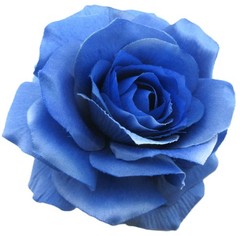 5″ Sky Blue Rose Silk Flower Brooch Pin with Locking Bale