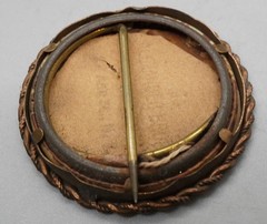 c1890s MOURNING BROOCH w/ Original Photo Deceased Antique Dead Photograph