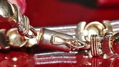 14k multi tone gold bracelet heavy 6.25″ fancy cable link vintage handmade 18.4g