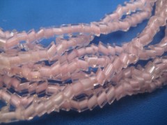 NECKLACE vintage Pink seed beads 8 strands glass diagonal cut 18″ collar length