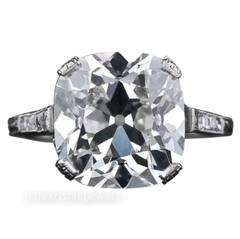 4CT Lab-Created Cushion Cut Diamond Vintage Engagement Ring 14K White Gold Over