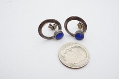 Vintage Sterling Silver 925 Lapis Lazuli Earrings