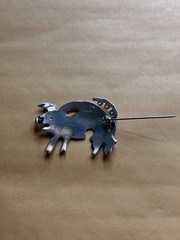 Vintage Mexican Sterling Silver Pig Pin Brooch 9.6 Grams