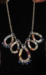 Art Deco Confetti Necklace Features Vibrant Multi Colored Acrylic Teardrops