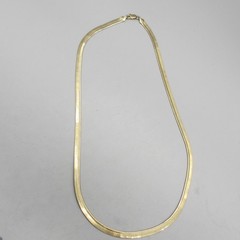 Vintage Flat Chain Necklace Gold Tone Classic 24 Inch
