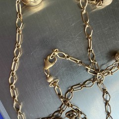 Versatile!!! Vintage!! LONG!! 48” 12k Gold Filled Ball Bead Station Necklace