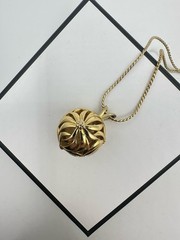 VTG D’ORLAN 1960s GOLD PLATED NECKLACE 36″IN XL Estate Sale Signed Ball Orb Read