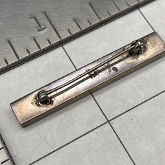 Vintage Modernist Minimalist Multiple Inlay Silver Bar Pin Brooch