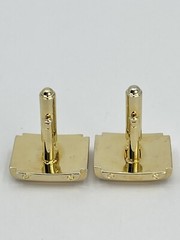 washed gold tone mens cufflinks rectangle bullet back