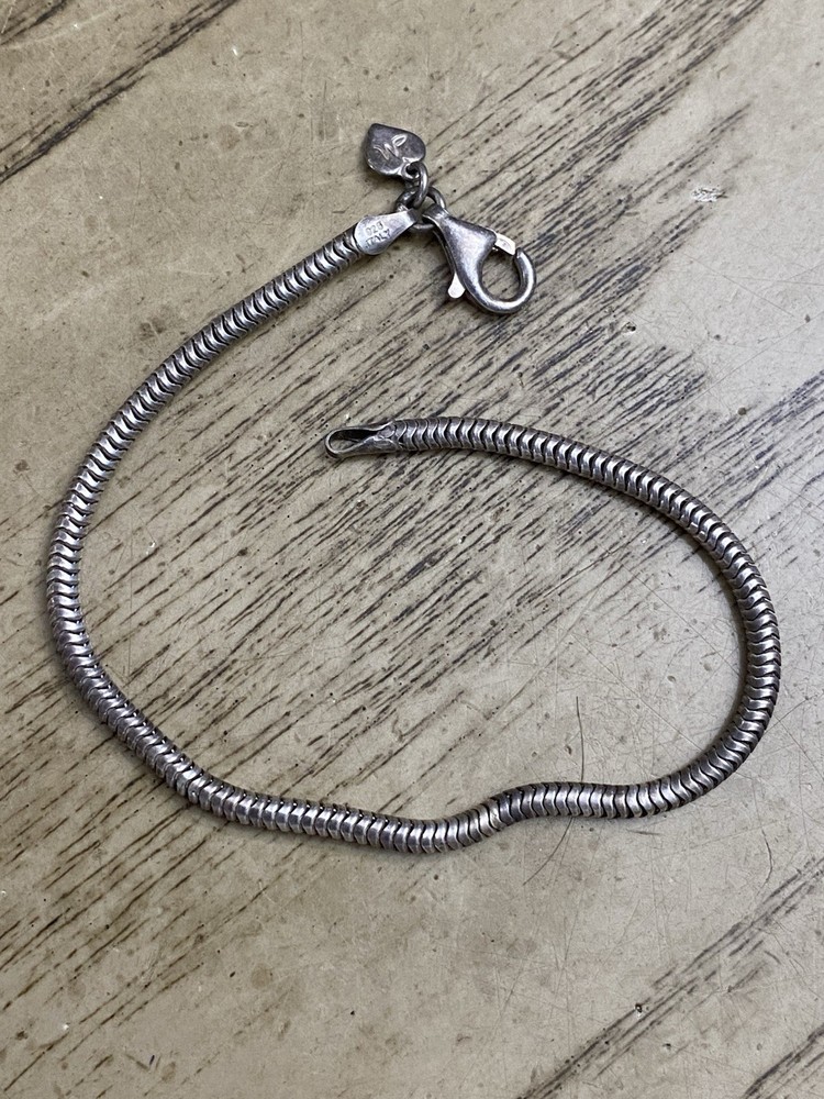 Michael Anthony Sterling Silver 925 Snake Bracelet for Beads Charms 8 Inches