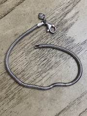 Michael Anthony Sterling Silver 925 Snake Bracelet for Beads Charms 8 Inches