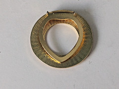 Vintage Goldtone Scarf Clip Slide Signed Lieba U.S.A. Round Open Circle