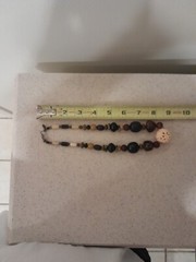 Vintage Teresa Goodall necklace signed ~multiple beads one carved bead Artisan