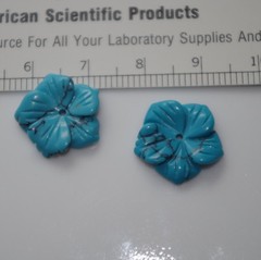 Vintage Created Turquoise Flower Jackets For Earrings Use W Any Studs Split Ear