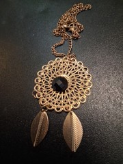 Necklace Ornate with rhinestone Charm & 12″ chain #120