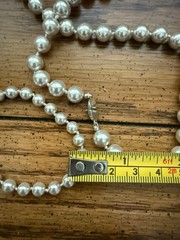 Monet Hand Knotted Glass Pearl Necklace 30″ Lot of 2 Vintage