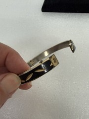 Vintage Lot 3 Piece Gold Tone Bangle Bracelets 1 Signed Monet, Etched Geometric