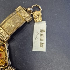 MAXIMAL ART John AMOUR Gold Tone Mesh Panel Bracelet Vintage 1990’s Romantic