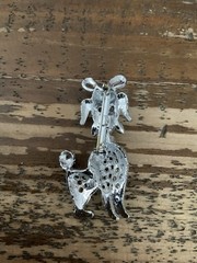 VINTAGE GREEN EYED POODLE BROOCH