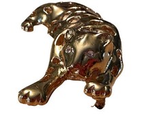 Lady Remington Gold Tone Panther Tiger Cat Large Goldtone Rhinestone Pin Brooch