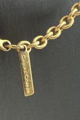 Vintage 90s Casual Corner Abstract Pendant Gold Tone 36” Chain Necklace