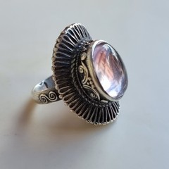 Ancient Vintage Victorian Sterling Silver Ring 925 Amethyst Stone Size 9.5