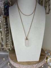 Lot Of 5 Necklaces Crystals Stones Dainty Gold Tone Silver Tone Jewelry Set