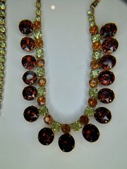 Vintage Brown Rhinestone Bracelet & Necklace Set 1950’s 1960’s