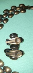 Vintage SIGNED La Roco COPPER Modernist Necklace Choker Earrings SET Estate
