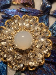 DeLizza and Elster a/k/a Juliana Lavish Opalescent Moonstone Cabochon Brooch
