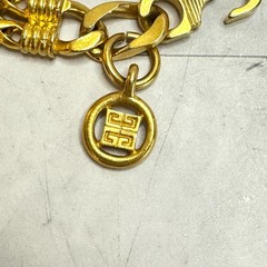 Vintage Givenchy Gold Tone Necklace Multi Strand Curb & Foxtail Chain Signed