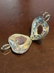 Vintage Sterling Silver Interchangeable Amethyst Stone Keepsake Necklace Pend