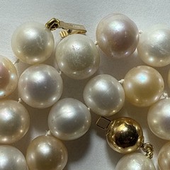 Choker Cultured Pearl 14k 9mm Ball Clasp 10mm Big Multicolor Pearls 16.5” Unused