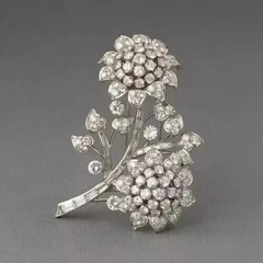 7 CT Round Cut Real Moissanite Women’s Wedding Brooch Pin 14K White Gold Plated