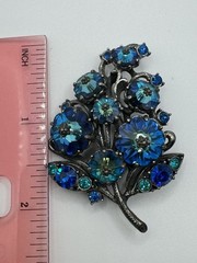 VTG Weiss Watermelon Peacock Blue Purple Margarita Rivoli Grapes Brooch/Pin