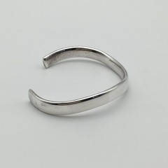 Vintage EMPORIO ARMANI Sterling Silver Curved Cuff Bracelet 5” Marked 925 28g#26
