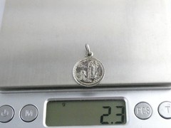 Vintage Spain Sterling Silver Mary Holy Mother Medal Pendant 925 2.3g 7/8 Inch