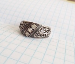 Vintage Ring White stones Sterling Silver 925 test Women Jewelry size 9.5