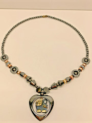 Vintage Heavy Heart W/ Good Luck Elephant Inside Pendant Necklace