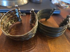 Bronze & Brass Toned Costume Jewelry Lot Bracelets Bib Choker Torque Necklace